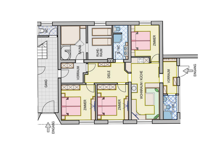 Grundriss der Ferienwohnung Kartnall im Hoferwirt in Neustift